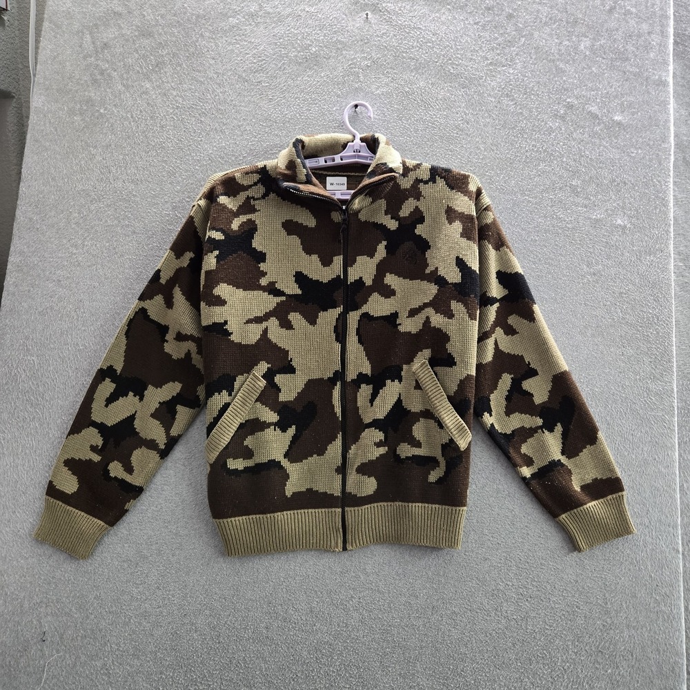 Legendary Whitetails Men Sweater XL Brown Camouflage Grunge Zipper Long Sleeve